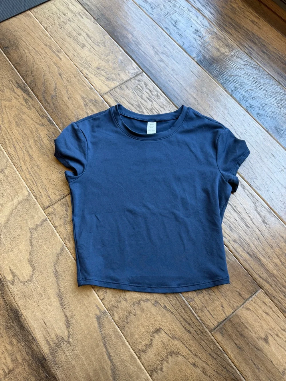 Alosoft Navy Crop Finesse Short Sleeve